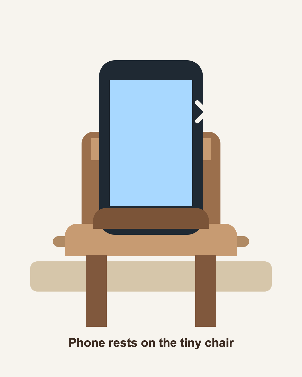 Tiny chair phone stand